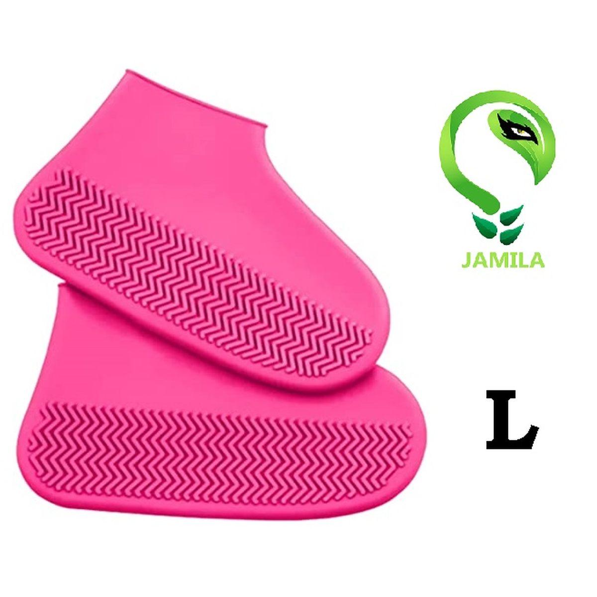 Copriscarpe Impermeabili per Pioggia in Silicone Riutilizzabile Antiscivolo ROSA Misura L (42-45)