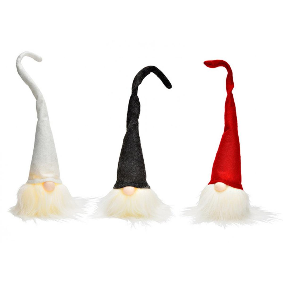 Casa e Benessere Gnomo con Led in feltro (3 varianti: rosso, bianco, grigio)