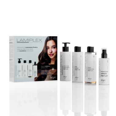 Bright Lamiplex Kit Laminazione per Capelli (Sh. 250ml + Oil Mask 200ml + Duo Mineral 200ml + Spray Reflex 150ml)