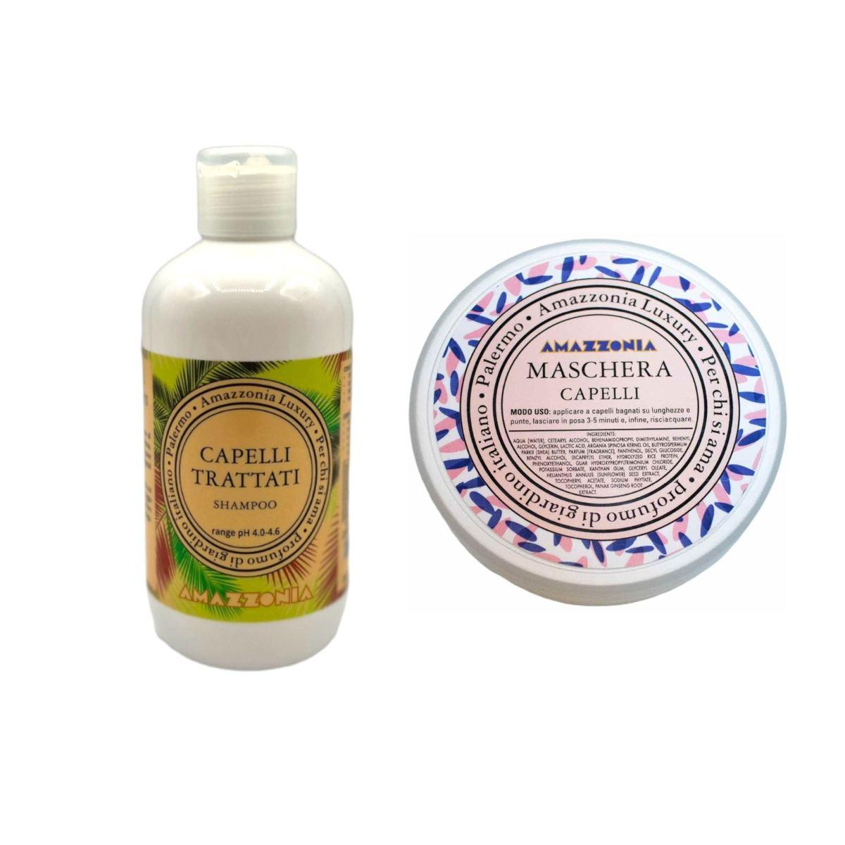 Amazzonia Green - Kit Shampoo per capelli trattati 250ml + Maschera idratante 250ml