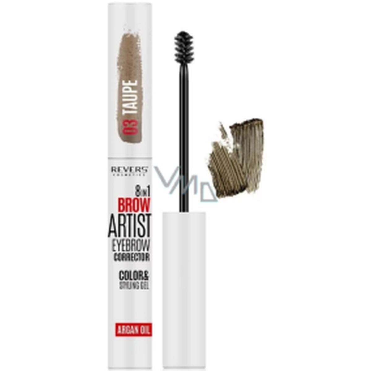 Revers Cosmetics - 8 in 1 Brow artist Eyebrow Corrector Care & Styling Gel (03 - Taupe)